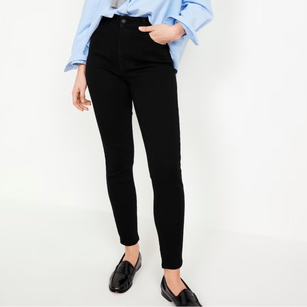 Old Navy High-Waisted Wow Super-Skinny Black-Wash Ankle Jeans for Women
